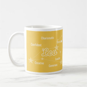 Mug Leo Golden Aquarelle Astrologie Zodiac Sign Musiqu