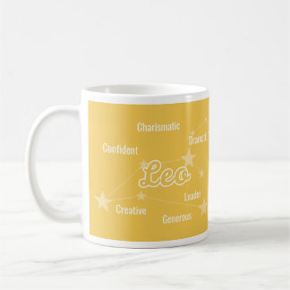 Mug Leo Golden Aquarelle Astrologie Zodiac Sign Musiqu