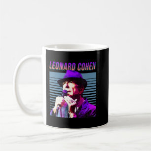 Mug Leonard Cohen Faded 80s Design esthétique Vintage