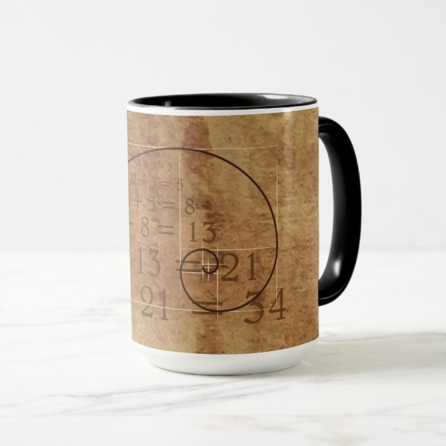 Mug Leonardo da Vinci. Golden Ratio. La Coupe d'or (Devant droit)