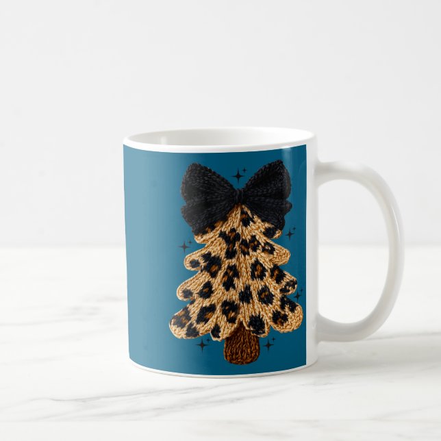 Mug Leopard Christmas Tree,christmas Coquette Bow Yarn (Droite)