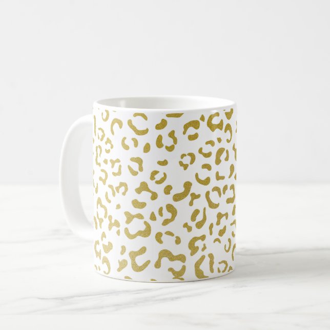 Mug Leopard d'or, Parties scintillant d'or, Empreinte  (Devant gauche)