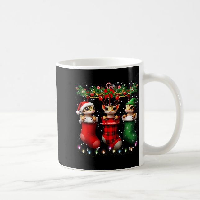 Mug Leopard Gecko In Christmas Socks Lights Leopard Ge (Droite)