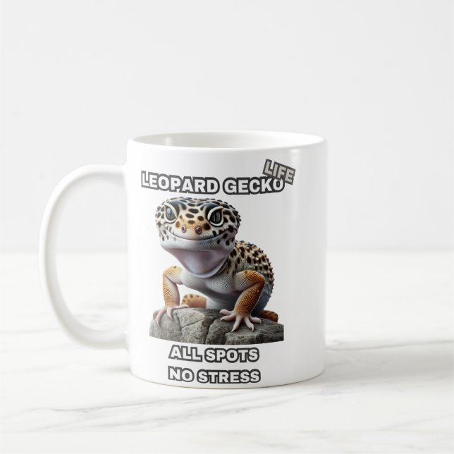 Mug Leopard Gecko Life Tous les endroits Pas de stress (Gauche)