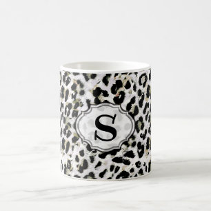 Mug Leopard - Monogramme tacheté, personnalisé,