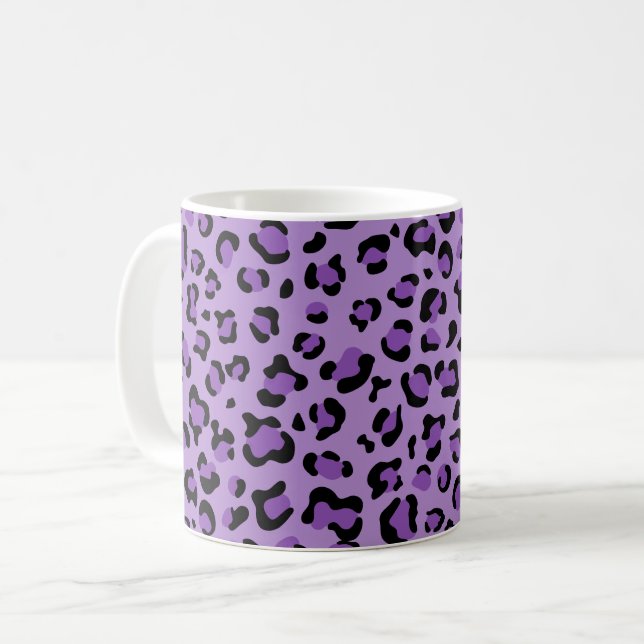 Mug Leopard Print, Léopard Spots, Purple Leopard (Devant gauche)