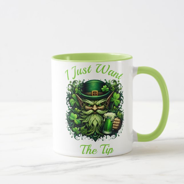 Mug Leprechaun Whimsical Boire Une Bière Frothy (Droite)