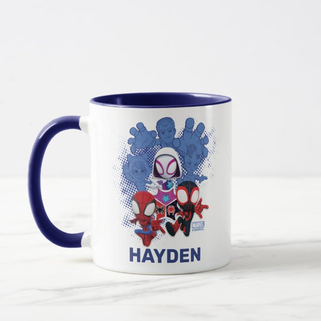 Mug L'équipe Spidey saute de Black Cat, Sandman, Elect (Gauche)