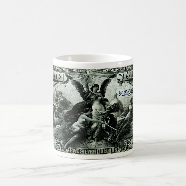 Mug Les 1896 USA certificat d'argent des cinq dollars (Centre)