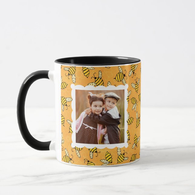 Mug Les abeilles jaunes avec la photo de leur mère (Gauche)