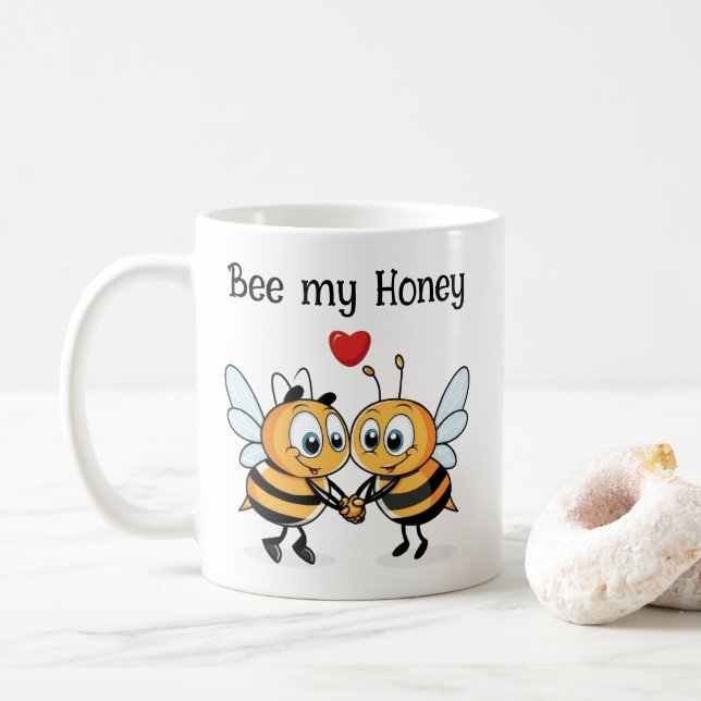 Mug Les Abeilles mignonnes Valentine (Avec donut)