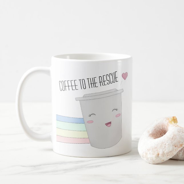 Mug Les amateurs de café adorent l'arc-en-ciel Superhe (Avec donut)