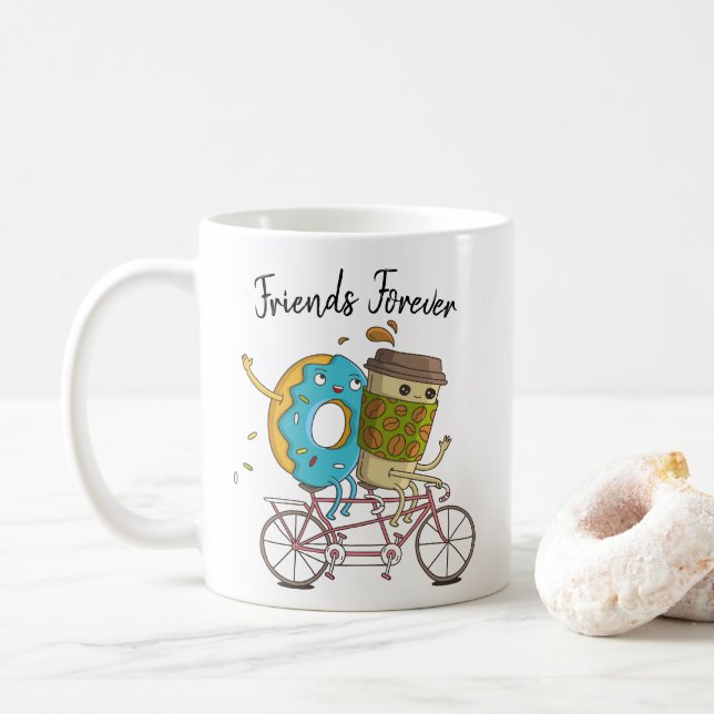 Mug Les amis de café et de beignet attaquent pour (Avec donut)