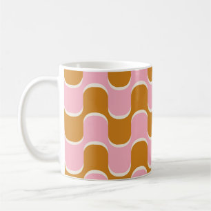 Mug les années 70 rétro vintage motif ondulé en or et
