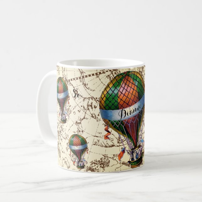 Mug Les ballons à air chauds sur le ciel de zodiaque (Devant gauche)