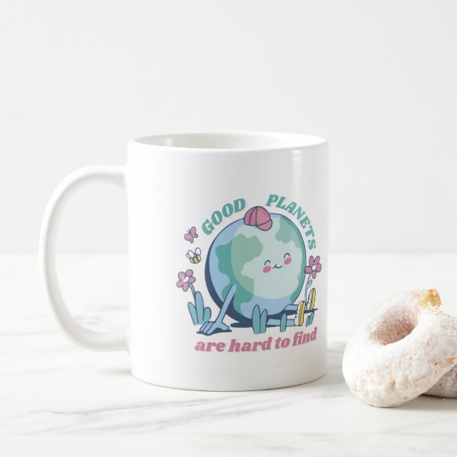 Mug Les Bonnes Planètes Sont Difficiles À Trouver Jour (Avec donut)