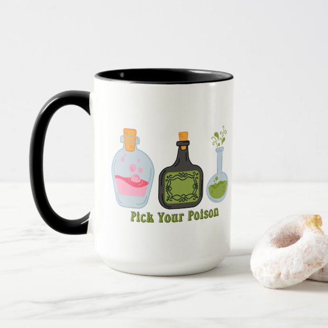 Mug Les bouteilles de potion éffrayantes ramassent vot (Avec donut)
