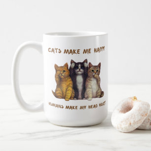 Mug Les chats me rendent heureux et les humains me fon