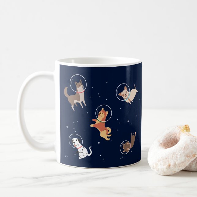 Mug Les Chiens Astronautes Dans L'Espace (Avec donut)