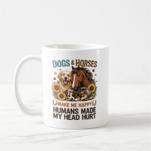 Mug Les chiens et les chevaux me rendent heureux, amat