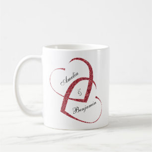 Mug Les Coeurs de la Parties scintillant rouge ensembl