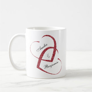 Mug Les Coeurs de la Parties scintillant rouge ensembl