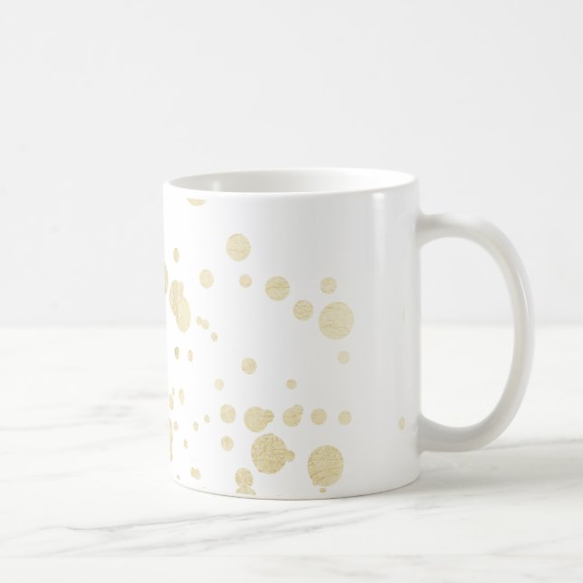 Mug Les confettis élégants d'or blanc à la mode chic (Droite)
