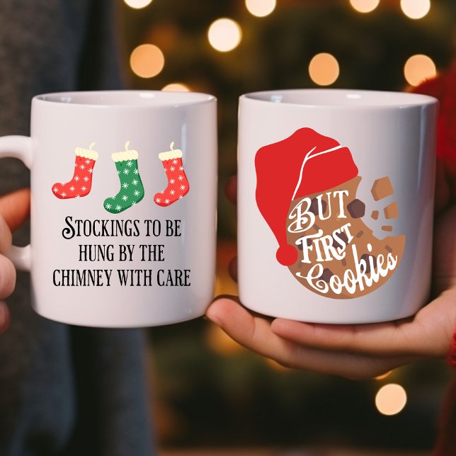 Mug Les cookies de Noël d'abord Twas Night Before (Christmas cookie mug with the twas the night before christmas poem twist)