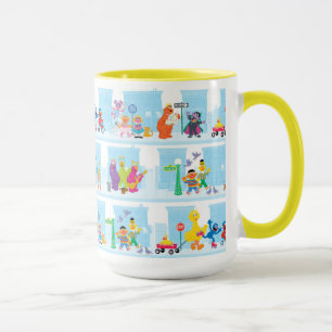 Mug Les copains de Sesame déambulent le long du motif 