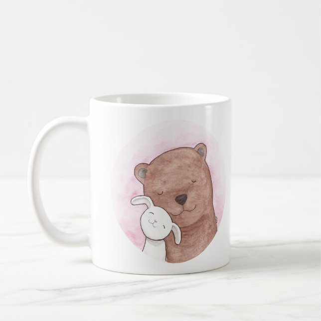 Mug Les couples mignons d'amour d'ours et de lapin (Gauche)