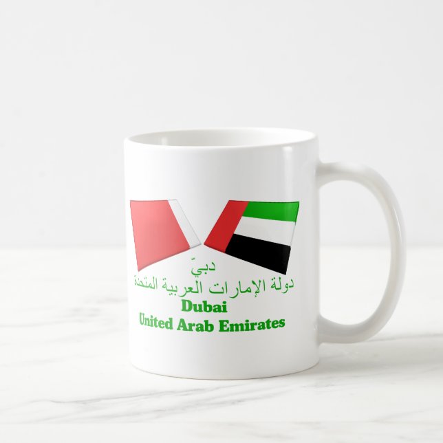 Mug Les EAU et tuiles de drapeau de Dubaï (Droite)