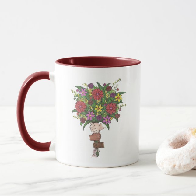 Mug Les Enseignants Nous Aident À Cultiver Des Bouquet (Avec donut)