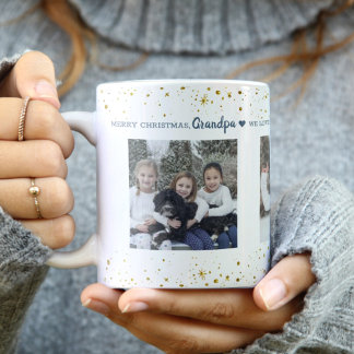 Mug Les étoiles d'or modernes à Noël blanc