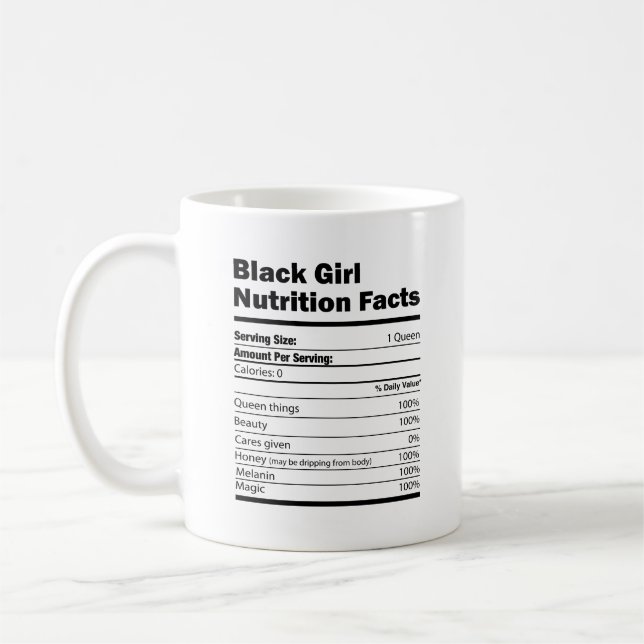 Mug Les faits nutritionnels de la fille noire (Gauche)