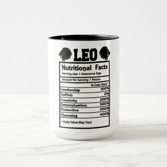 Mug Les faits nutritionnels de Leo (Centre)