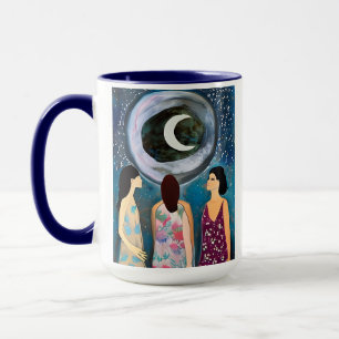 Mug Les femmes regardent l'oeuvre d'art de la lune