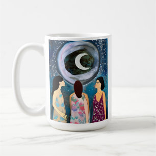 Mug Les femmes regardent l'oeuvre d'art de la lune
