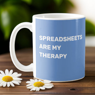 Mug Les feuilles de calcul sont ma thérapie - Bleu cla