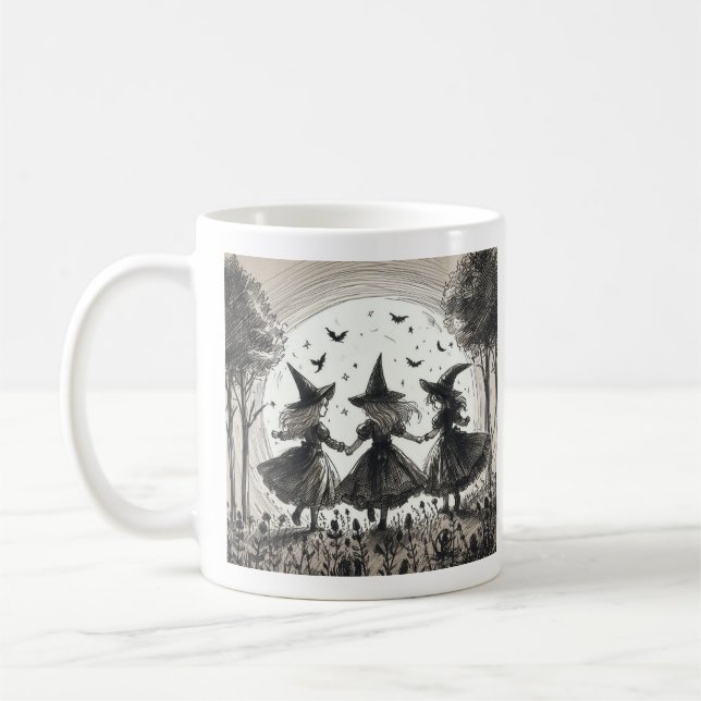 Mug Les filles seront des filles Dansant Sorcières (Gauche)