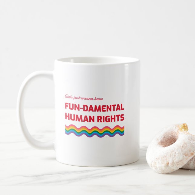 Mug Les filles veulent juste avoir des droits humains  (Avec donut)