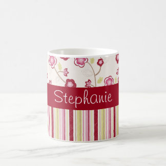 Mug Les fleurs roses et rouges ont personnalisé la