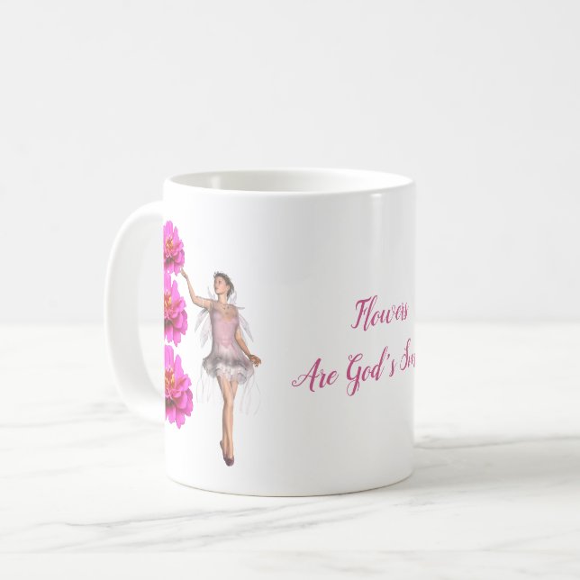 Mug Les fleurs sont les sourires de Dieu Inspirationne (Devant gauche)