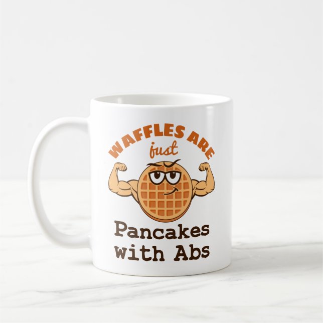 Mug Les gaufres ne sont que des crêpes avec Abs Waffle (Gauche)