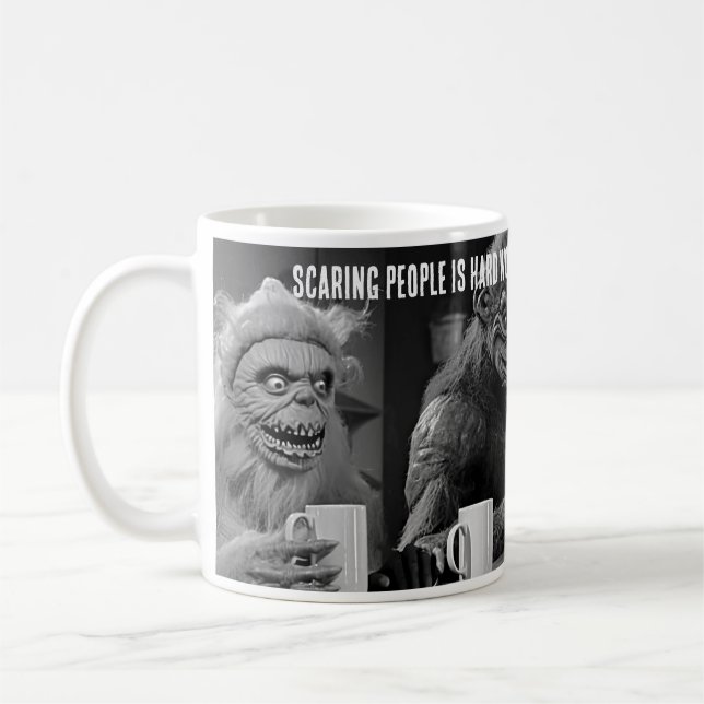 Mug Les gens indifférents est dur travail Rétro Monste (Gauche)