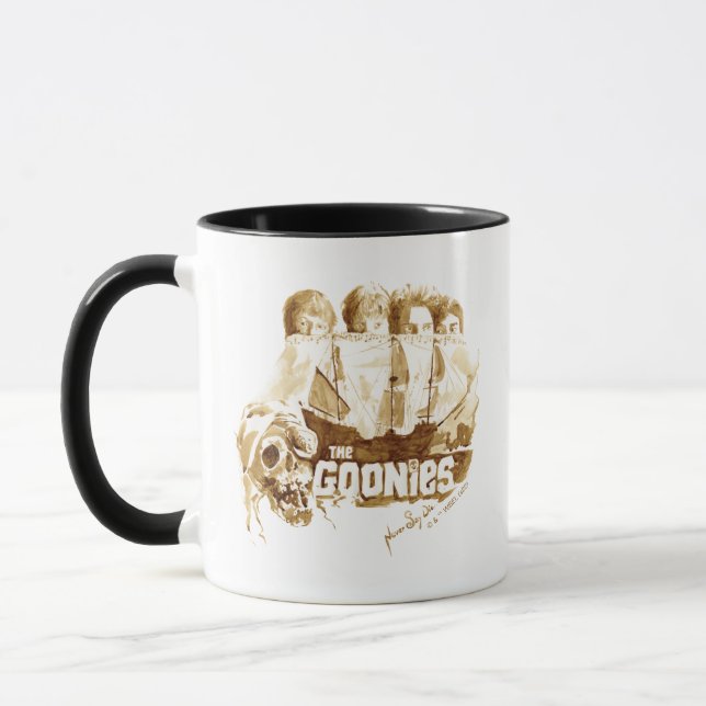 Mug Les Goonies Pirate Ship Aquarelle Graphique (Gauche)