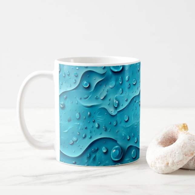 Mug Les gouttes dans le motif de l'océan (Avec donut)