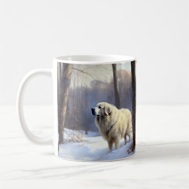 Mug Les Grands Pyrénées Laissent Neige Noël (Gauche)