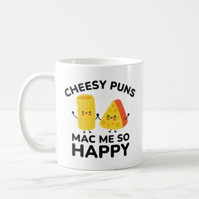 Mug Les jeux de mots ringards me rendent si heureux (Gauche)