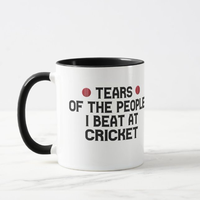 Mug Les Larmes Des Gens Que Je Bats Au Cricket Drôle (Gauche)