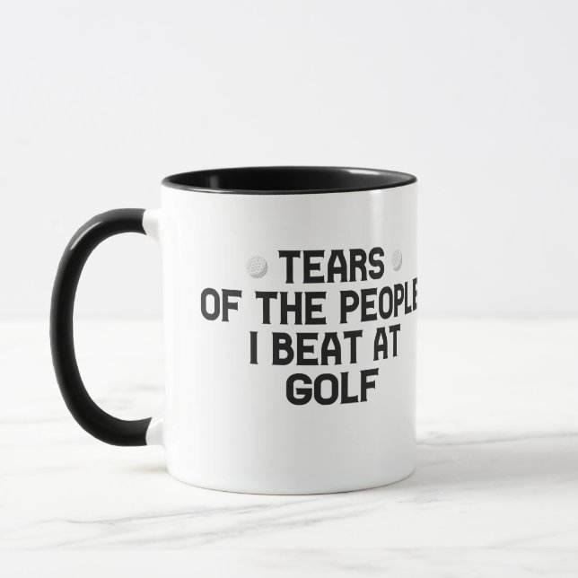Mug Les Larmes Des Gens Que Je Bats Au Golf Drôle (Gauche)